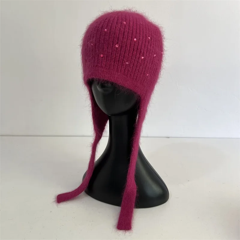 Hat Earflap Rhinestone Women Winter Angora Wool Knit Beanie Warm Accessory For Cold Weather Autumn Outdoor Skiing Holiday
Hat Earflap Rhinestone Women Winter Angora Wool Knit Beanie Warm Accessory For Cold Weather Autumn Outdoor Skiing Holiday