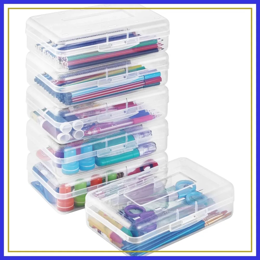 6 Pack Plastic Pencil Case Box, Large Pen Organizer with Snap Lids, Stackable Craft Storage, School Supplies Art Box for Beads, Clear
6 Pack Plastic Pencil Case Box, Large Pen Organizer with Snap Lids, Stackable Craft Storage, School Supplies Art Box for Beads, Clear
