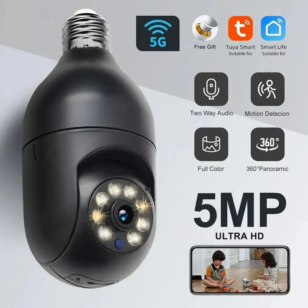 Tuya 5MP 5G E27 лампа монитор безопасности камера беспроводная автоматическая камера слежения за человеком ночного видения полноцветная камера наблюдения
Tuya 5MP 5G E27 лампа монитор безопасности камера беспроводная автоматическая камера слежения за человеком ночного видения полноцветная камера наблюдения
