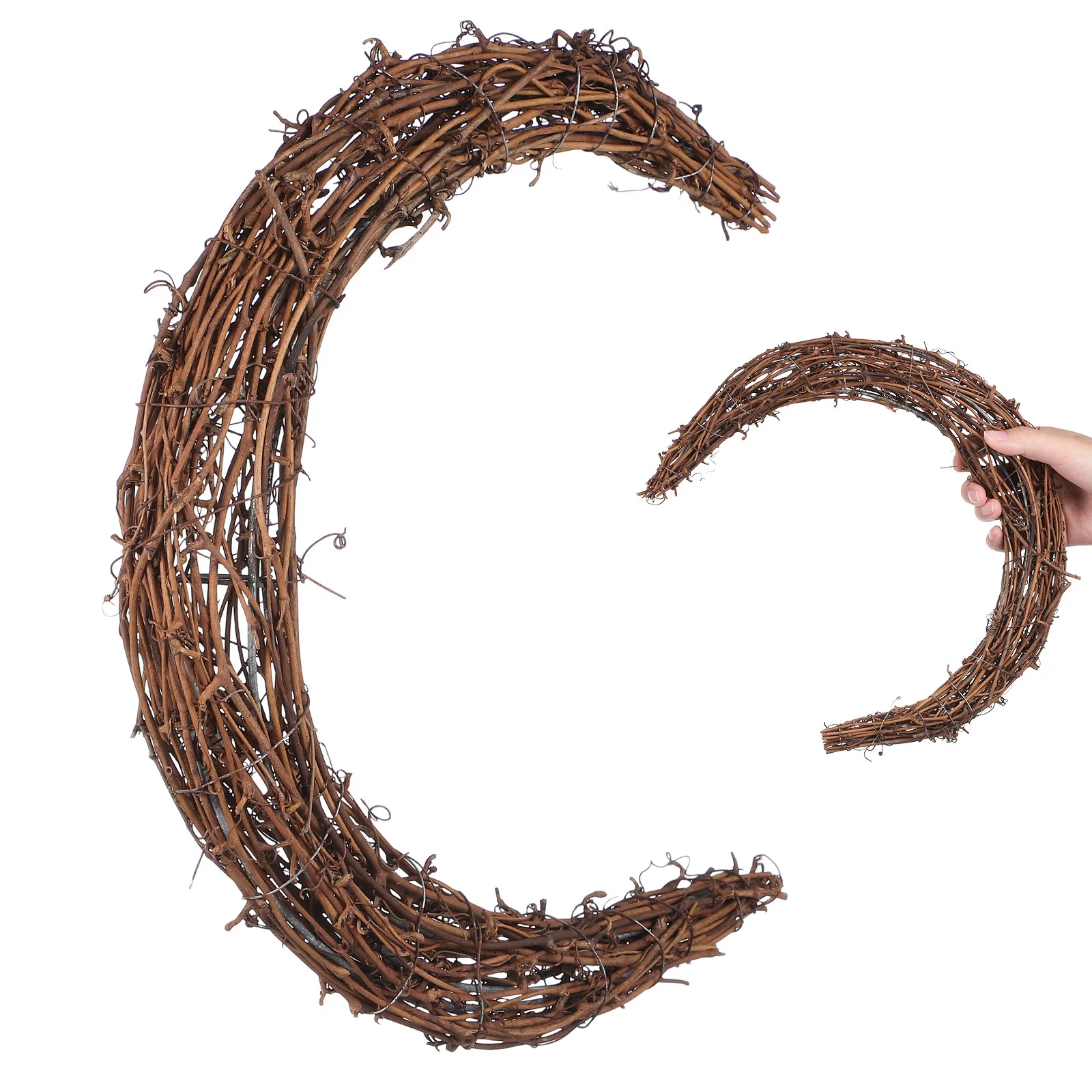 Moon Shape DIY Rattan Wreath Handmade Rustic Decoration Indoor Outdoor Christmas Floral Wreath Frame DIY Materials
Moon Shape DIY Rattan Wreath Handmade Rustic Decoration Indoor Outdoor Christmas Floral Wreath Frame DIY Materials