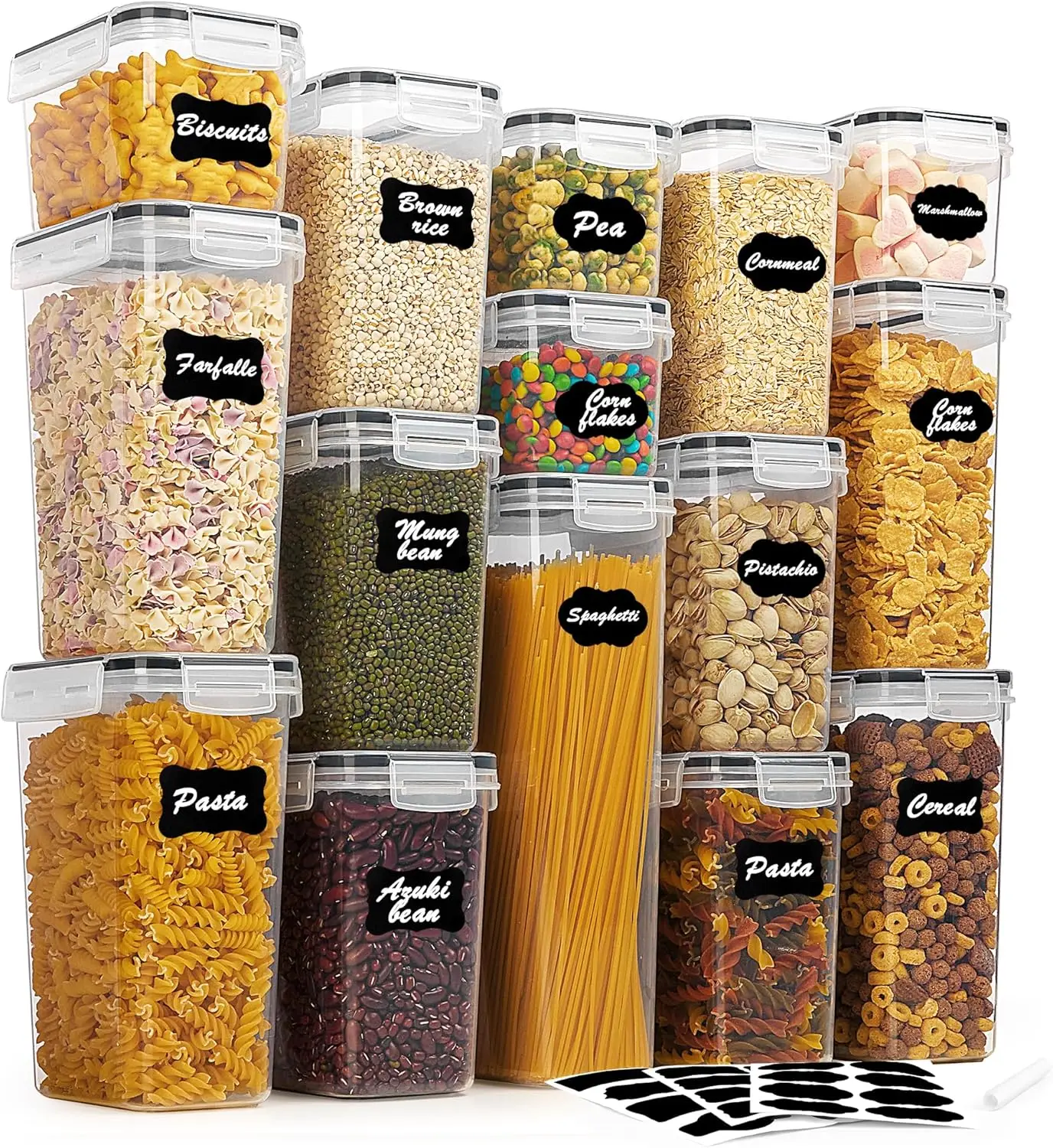 Airtight Food Storage Containers Set with Lids, 15pcs BPA Free Plastic Dry Food Canisters for Kitchen Pantry Organization and St
Airtight Food Storage Containers Set with Lids, 15pcs BPA Free Plastic Dry Food Canisters for Kitchen Pantry Organization and St