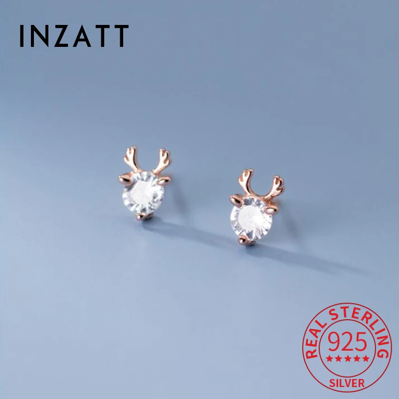 INZATT Real 925 Sterling Silver Zircon Deer Stud Earrings For Women Cute Animal Fine Jewelry Accessories Christmas Gift
INZATT Real 925 Sterling Silver Zircon Deer Stud Earrings For Women Cute Animal Fine Jewelry Accessories Christmas Gift