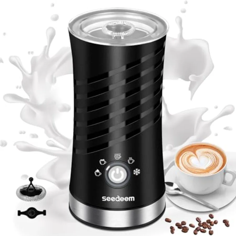 5 in 1 Electric Milk Frother with 2 Whisks for Coffee Latte Cappuccino Hot Chocolate Black Automatic Hot and Cold Foam Maker St
5 in 1 Electric Milk Frother with 2 Whisks for Coffee Latte Cappuccino Hot Chocolate Black Automatic Hot and Cold Foam Maker St