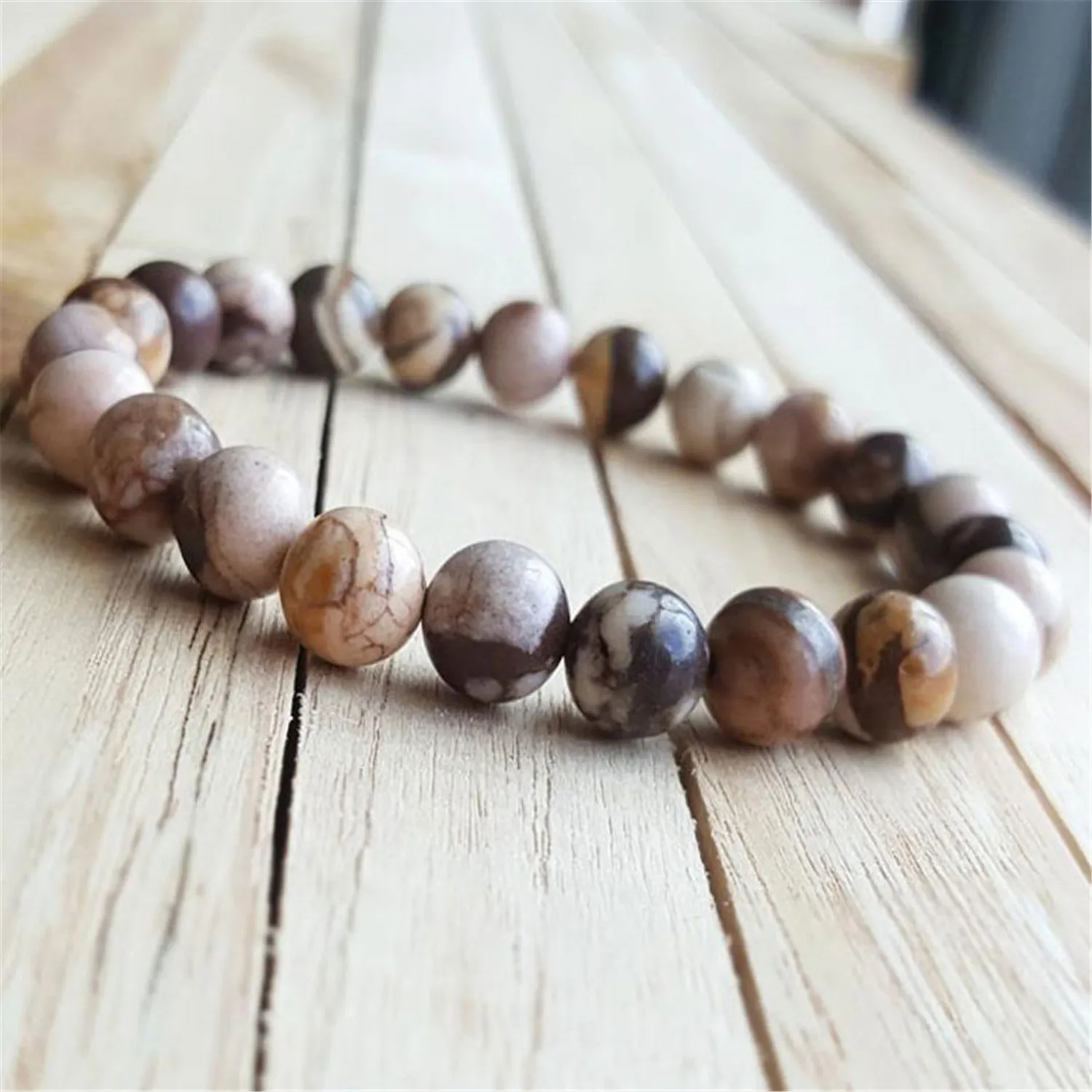 8mm Natural Zebra Jasper Gemstone Mala Bracelet Women Trendy Link Semi-Precious Stones Men's Wear Unique Chain Prayer
8mm Natural Zebra Jasper Gemstone Mala Bracelet Women Trendy Link Semi-Precious Stones Men's Wear Unique Chain Prayer
