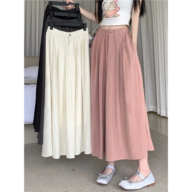High Waist Midi Skirt Women's Summer New Folded Draped A-Line Maxi Umbrella Skirt Ele Chic plus Size Faionable Trendy
High Waist Midi Skirt Women's Summer New Folded Draped A-Line Maxi Umbrella Skirt Ele Chic plus Size Faionable Trendy