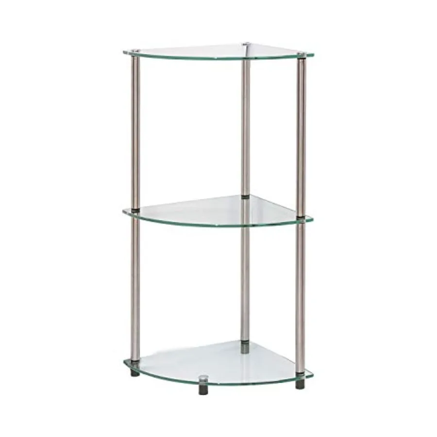 Designs2Go Classic Glass 3-Tier Corner Shelf 13.75" - Modern Media Bookshelf with Storage Shelves for Living Room Display Stora
Designs2Go Classic Glass 3-Tier Corner Shelf 13.75" - Modern Media Bookshelf with Storage Shelves for Living Room Display Stora