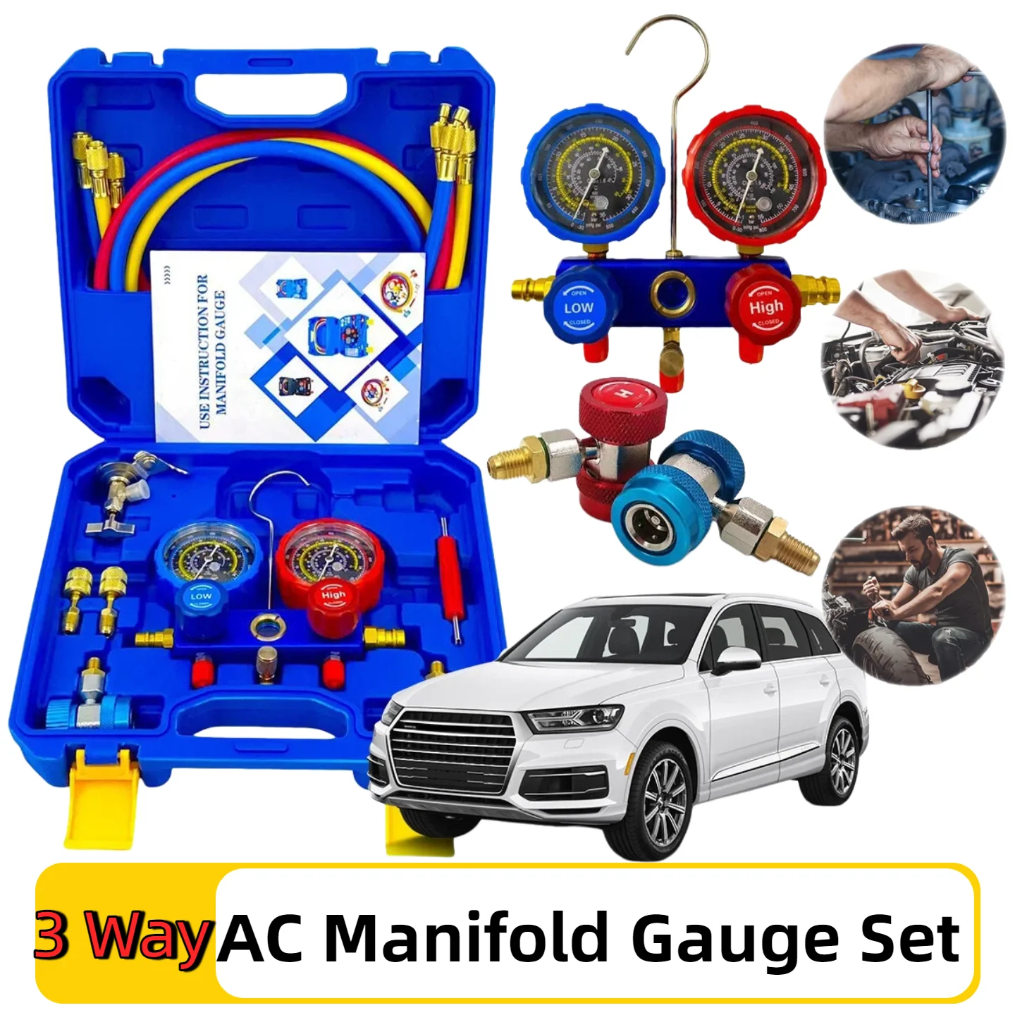 3-ходовой набор манометров переменного тока, профессиональный диагностический инструмент для зарядки фреона R134A/R22/R410/R404 со шлангами с цветовой кодировкой 1,2 м
3-ходовой набор манометров переменного тока, профессиональный диагностический инструмент для зарядки фреона R134A/R22/R410/R404 со шлангами с цветовой кодировкой 1,2 м