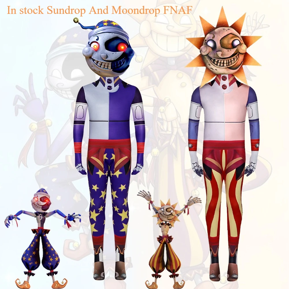 В наличии Sundrop And Moondrop FNAF Косплей Костюм Детский Аниме Комбинезон Маска Ужас Хэллоуин Рождество День Рождения Костюм
В наличии Sundrop And Moondrop FNAF Косплей Костюм Детский Аниме Комбинезон Маска Ужас Хэллоуин Рождество День Рождения Костюм