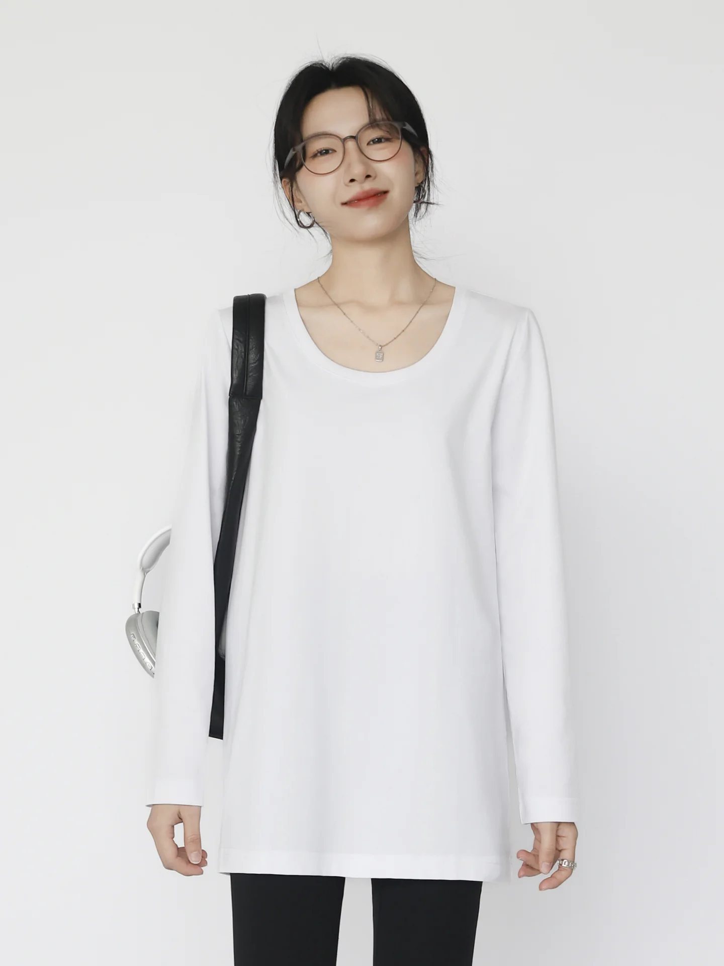Long Sve Pure Cotton U-Ne T-irt Women's Loose Fit Slimming Base Layer irt Large round Ne Casual Sle Spring Wear
Long Sve Pure Cotton U-Ne T-irt Women's Loose Fit Slimming Base Layer irt Large round Ne Casual Sle Spring Wear