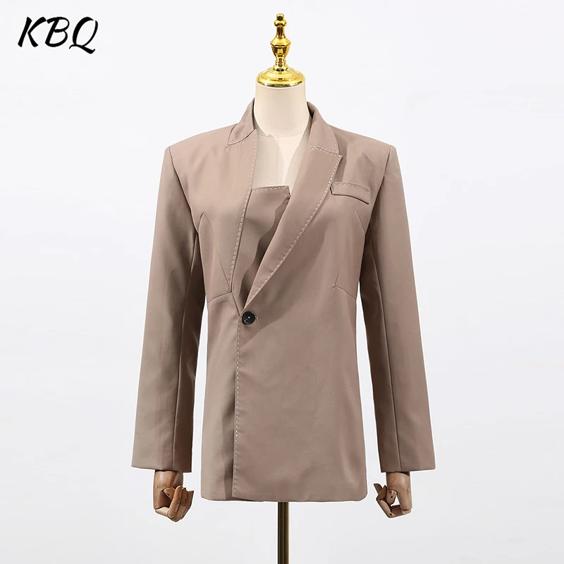 KBQ Solid Loose Minimalist Patchwork Button Jackets for Women Lapel Long Sleeves Chic Elegant Jacket Female Fashion Style New
KBQ Solid Loose Minimalist Patchwork Button Jackets for Women Lapel Long Sleeves Chic Elegant Jacket Female Fashion Style New