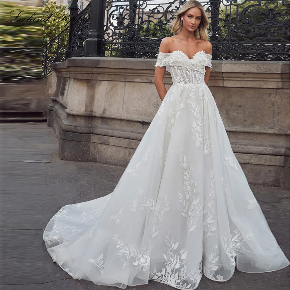 Lceland Poppy Customized A Line Illusion Lace Wedding Dresses Floor Length Bridal Gowns with Court Train
Lceland Poppy Customized A Line Illusion Lace Wedding Dresses Floor Length Bridal Gowns with Court Train