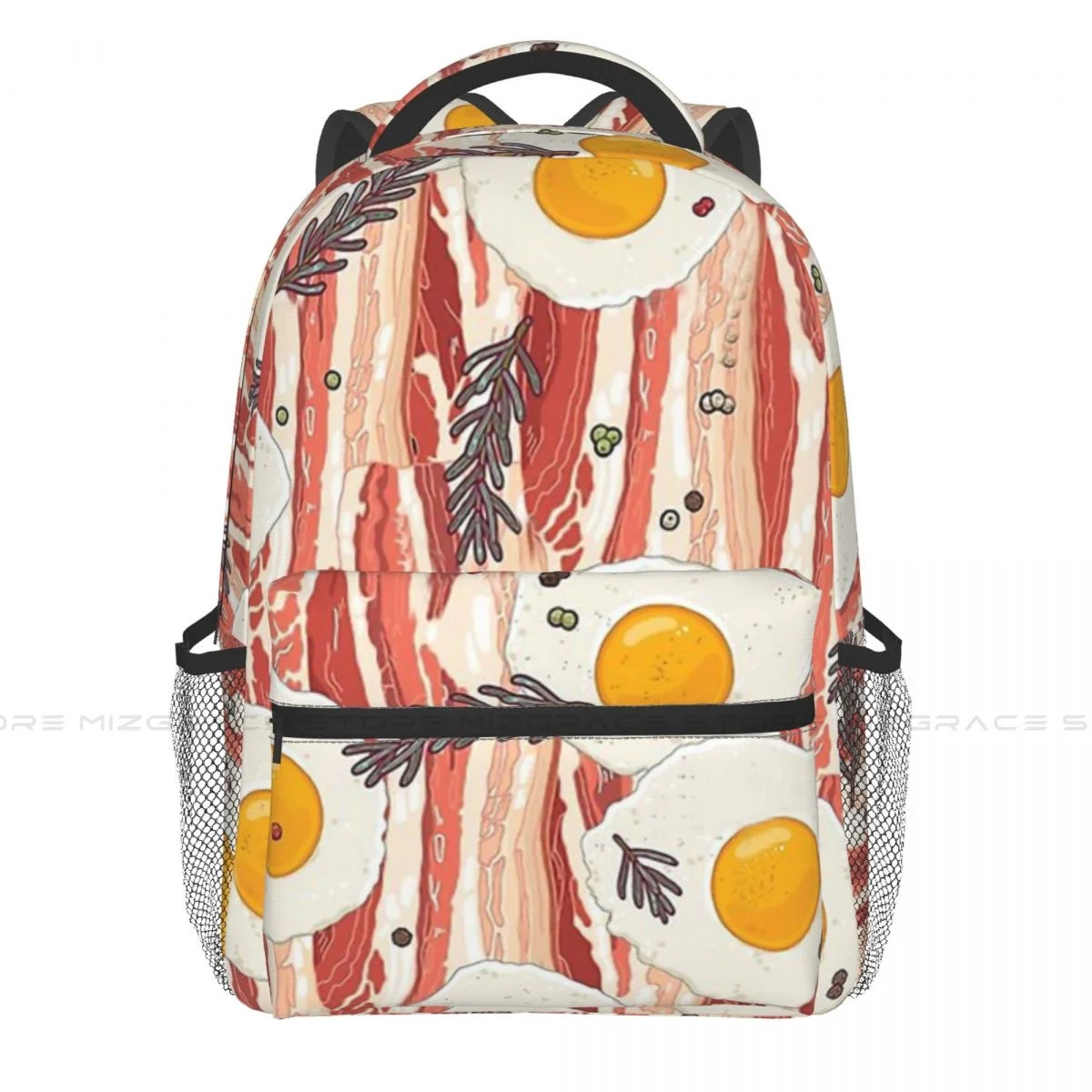 Bacon And Eggs Backpacks Food Lover Art Casual Print Student School Bag Women Man's Travel Bags Laptop Daypack
Bacon And Eggs Backpacks Food Lover Art Casual Print Student School Bag Women Man's Travel Bags Laptop Daypack