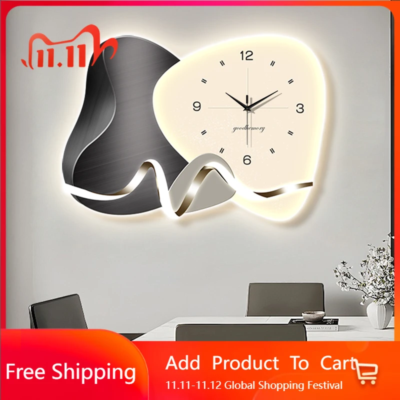 Large Art Mural Wall Clocks Luxury Led Restaurant Nordic Minimalist Silent Wall Watch Bedrooms Horloge Murale Home Decoration
Large Art Mural Wall Clocks Luxury Led Restaurant Nordic Minimalist Silent Wall Watch Bedrooms Horloge Murale Home Decoration