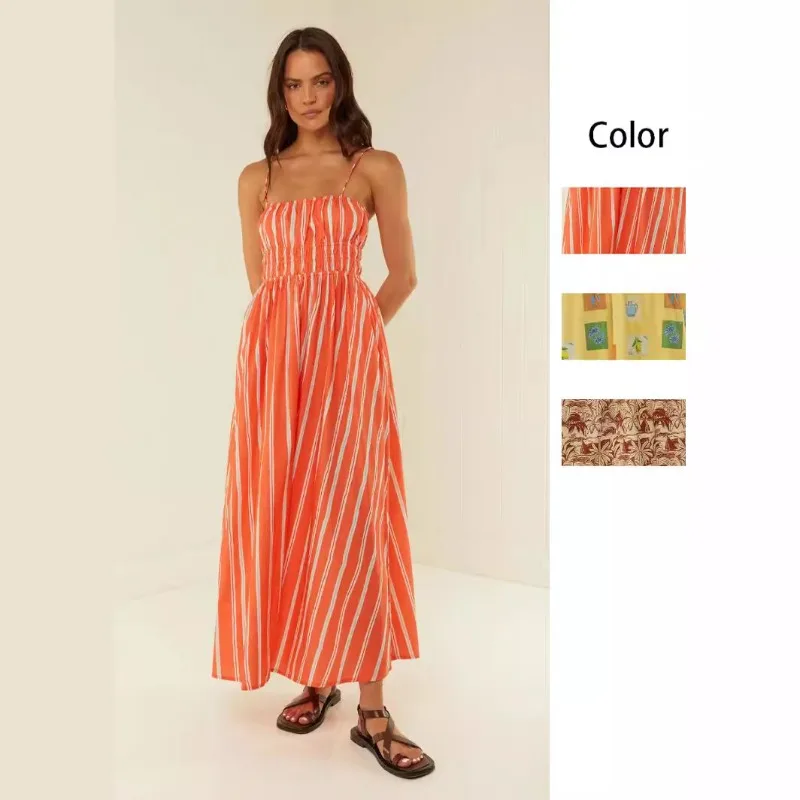 2024 Summer New Print Simple and Elegant Leisure Street Head Style One line Neck Long Hanging Strap Dress
2024 Summer New Print Simple and Elegant Leisure Street Head Style One line Neck Long Hanging Strap Dress