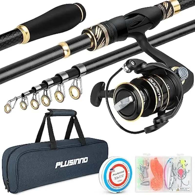 PLUSINNO Fishing Pole, Fishing Rod and Reel Combo,Telescopic Fishing Rod Kit with Spinning Reel
PLUSINNO Fishing Pole, Fishing Rod and Reel Combo,Telescopic Fishing Rod Kit with Spinning Reel