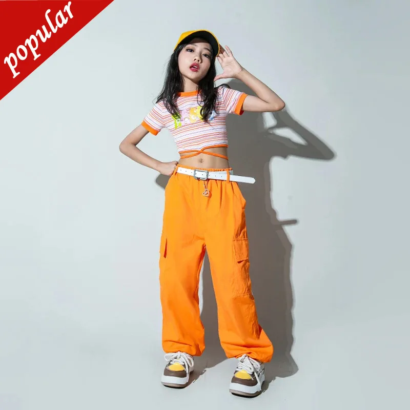 Hip Hop Girls T-shirt Street Dance Solid Cargo Pants Child Candy Color Streetwear Crop Top Clothes Set Kids Sweet Jazz Costumes
Hip Hop Girls T-shirt Street Dance Solid Cargo Pants Child Candy Color Streetwear Crop Top Clothes Set Kids Sweet Jazz Costumes