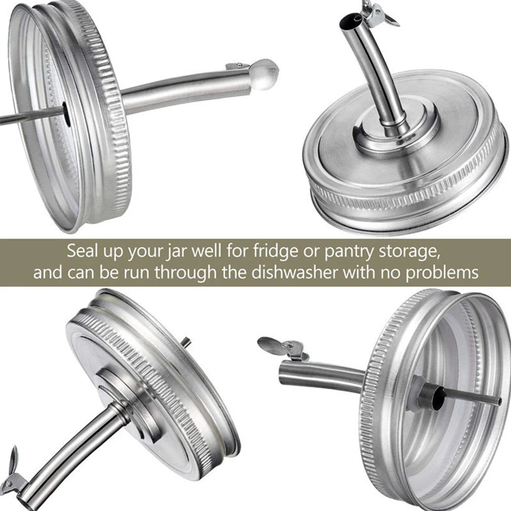 4pcs Stainless Steel Oil Nozzle Jar Lids Pour Spouts Liquor Pourers Airtight Leakproof Kitchen Barbecue Sauce Containers
4pcs Stainless Steel Oil Nozzle Jar Lids Pour Spouts Liquor Pourers Airtight Leakproof Kitchen Barbecue Sauce Containers