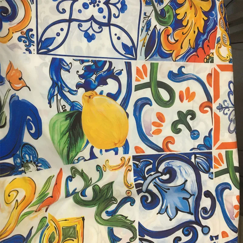 Сицилий синий и белый фарфор с принтом лимона, поплиновая хлопковая ткань для женщин, платье, блузка, ткань «сделай сам», швейный материал 
Сицилий синий и белый фарфор с принтом лимона, поплиновая хлопковая ткань для женщин, платье, блузка, ткань «сделай сам», швейный материал