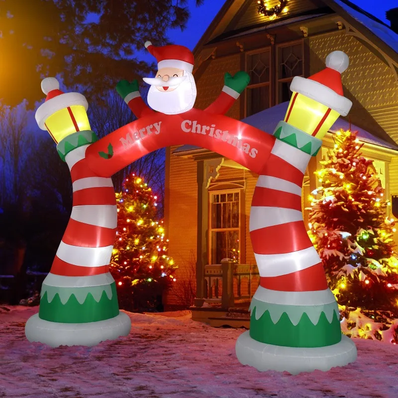 An arch with an inflatable Santa Claus and LED lights suitable for yard decoration is the fit choice for festive garden displays
An arch with an inflatable Santa Claus and LED lights suitable for yard decoration is the fit choice for festive garden displays
