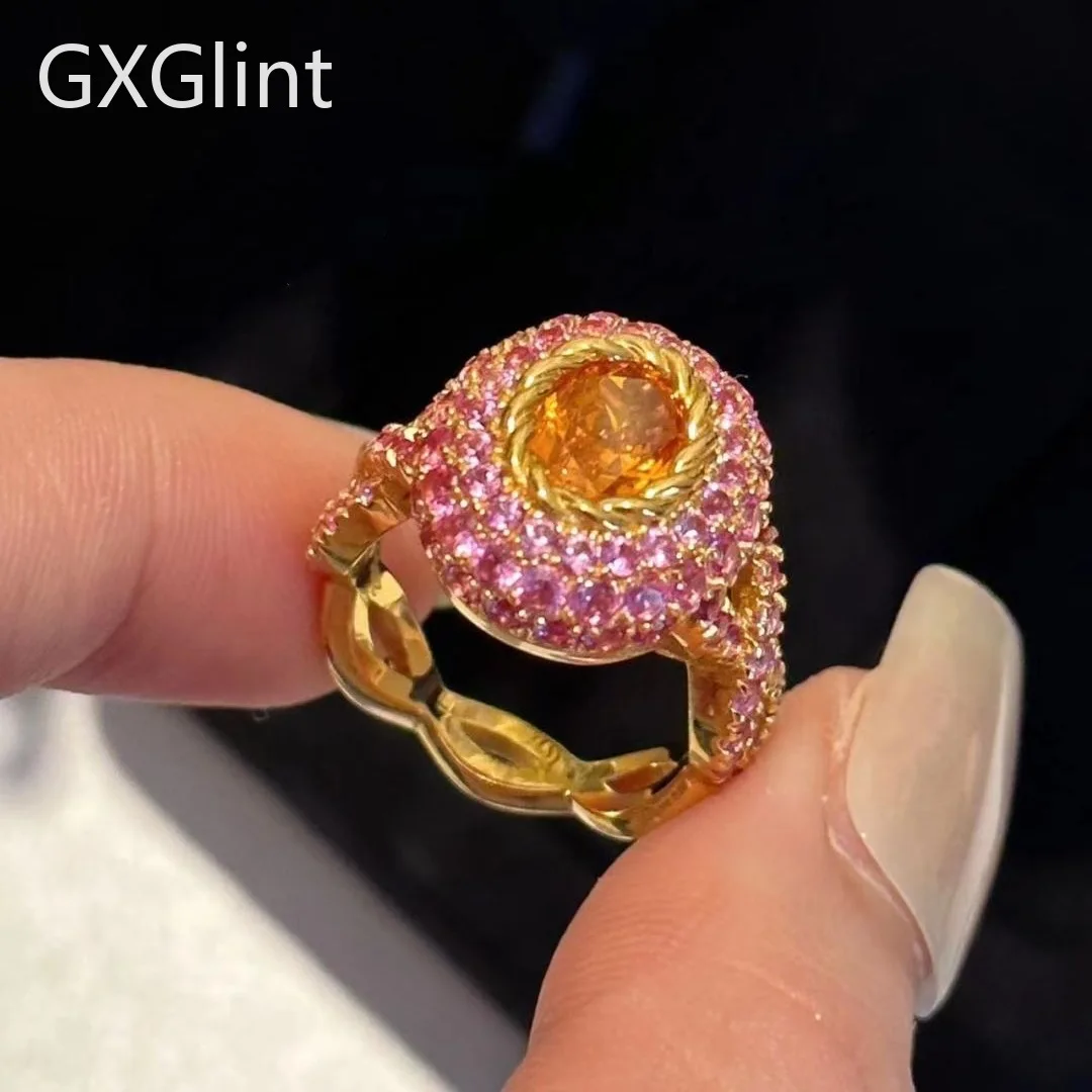 Кольцо GXGlint из стерлингового серебра 925 пробы с бриллиантами и красным корундом с витыми лозами, розовые кольца для женщин
Кольцо GXGlint из стерлингового серебра 925 пробы с бриллиантами и красным корундом с витыми лозами, розовые кольца для женщин