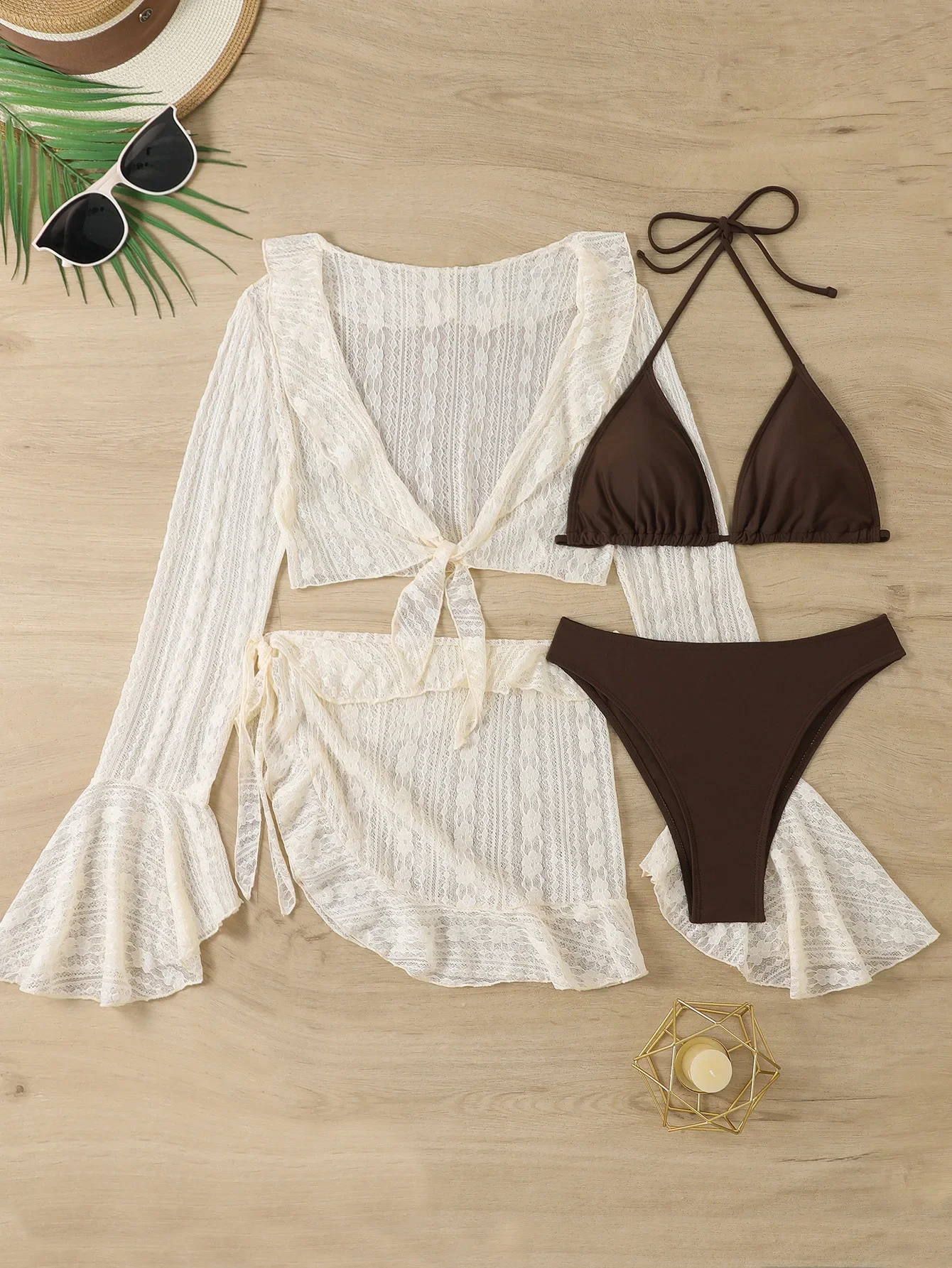 Women micro mini halter bikini sets 4 pieces with ruffles perspective cover tops and skirt swimsuit bathing suit beach outfits
Women micro mini halter bikini sets 4 pieces with ruffles perspective cover tops and skirt swimsuit bathing suit beach outfits