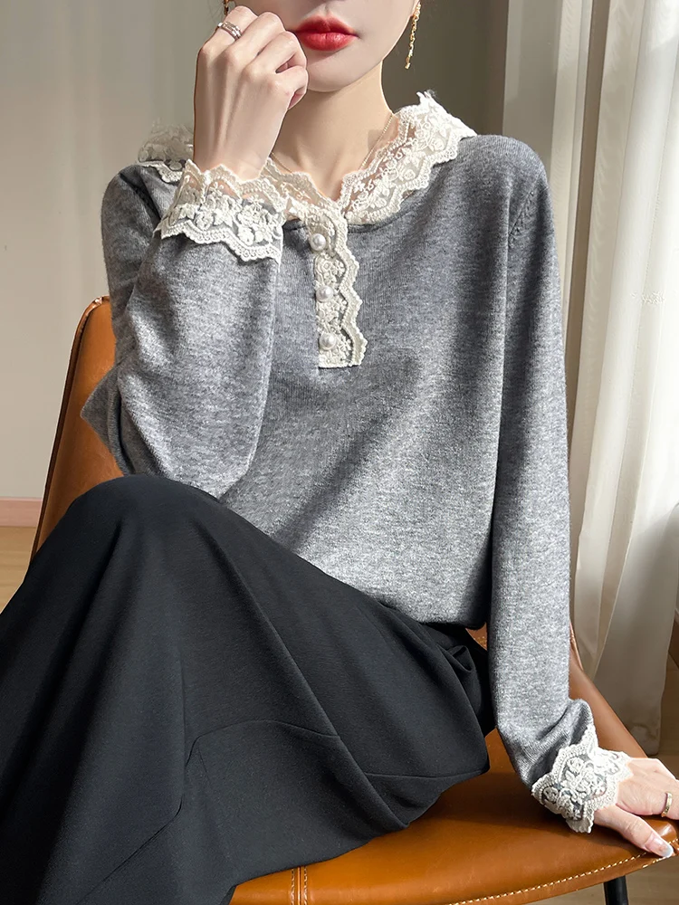 Spring 2026 Women's Soft Woolen Knitted Hat Sweater Lace Casual Comfortable Korean Style Long Sleeve Regular Fit Knitwear
Spring 2026 Women's Soft Woolen Knitted Hat Sweater Lace Casual Comfortable Korean Style Long Sleeve Regular Fit Knitwear