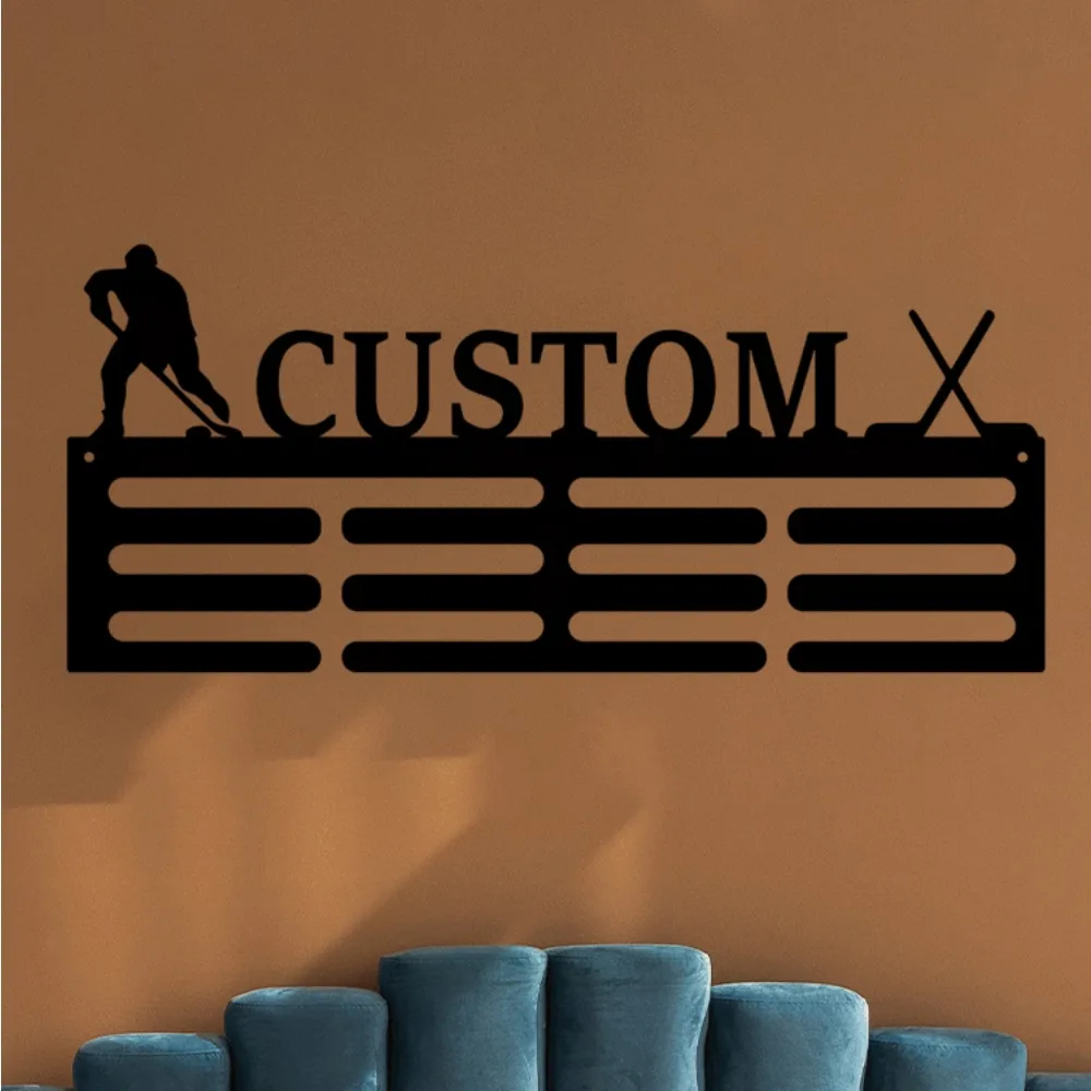 Single Contemporary Customizable Hockey Player Metal Wall - mounted Medal Rack Perfect for Bedroom Adornment on Father's
Single Contemporary Customizable Hockey Player Metal Wall - mounted Medal Rack Perfect for Bedroom Adornment on Father's
