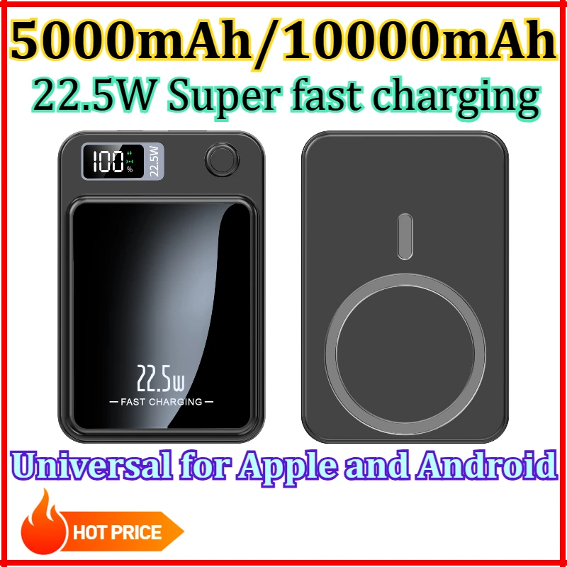 5000mAh/10000mAh Magnetic Power Bank Wireless Fast Charger For Magsafe Portable Auxiliary Battery Pack For iphone/Huawei/Samsung
5000mAh/10000mAh Magnetic Power Bank Wireless Fast Charger For Magsafe Portable Auxiliary Battery Pack For iphone/Huawei/Samsung