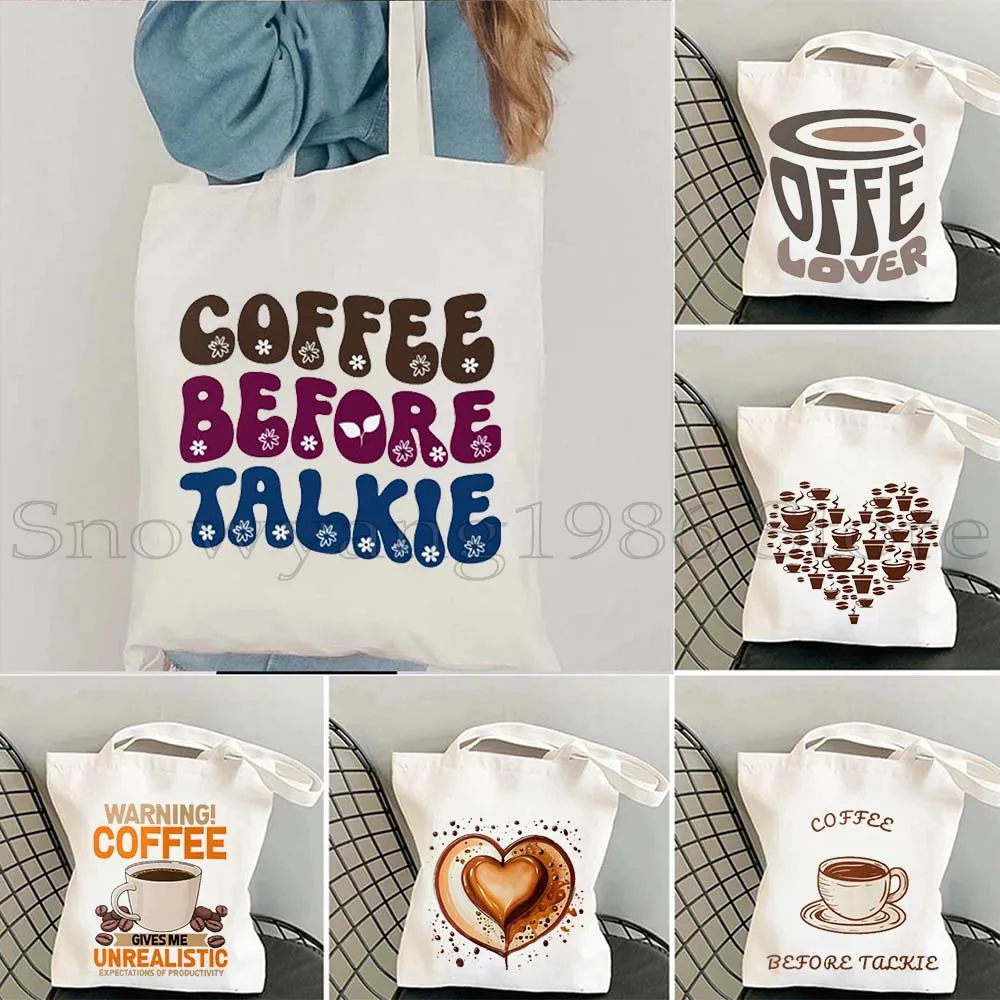 Coffee Lover Shop Cup Heart Funny Sayings Cute Gifts coffee before talkie Canvas Tote Bag Women Shopping Bag Girl Lady Handbag
Coffee Lover Shop Cup Heart Funny Sayings Cute Gifts coffee before talkie Canvas Tote Bag Women Shopping Bag Girl Lady Handbag