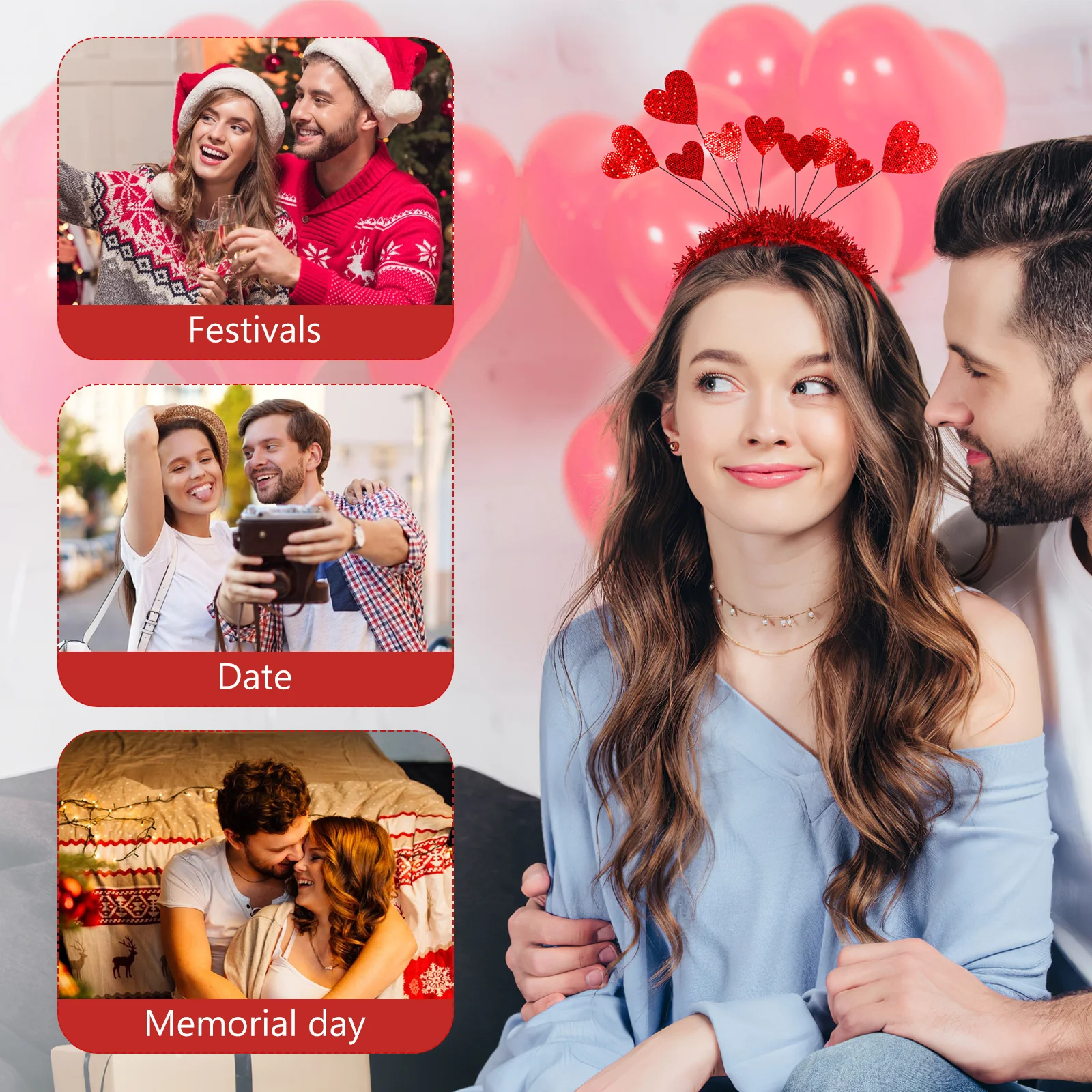 2Pcs Delicate Loving Heart Hair Hoops Long-Lasting Non-Fade Headwear for Masquerade Ball New Year's Eve Party Girl Valentine
2Pcs Delicate Loving Heart Hair Hoops Long-Lasting Non-Fade Headwear for Masquerade Ball New Year's Eve Party Girl Valentine