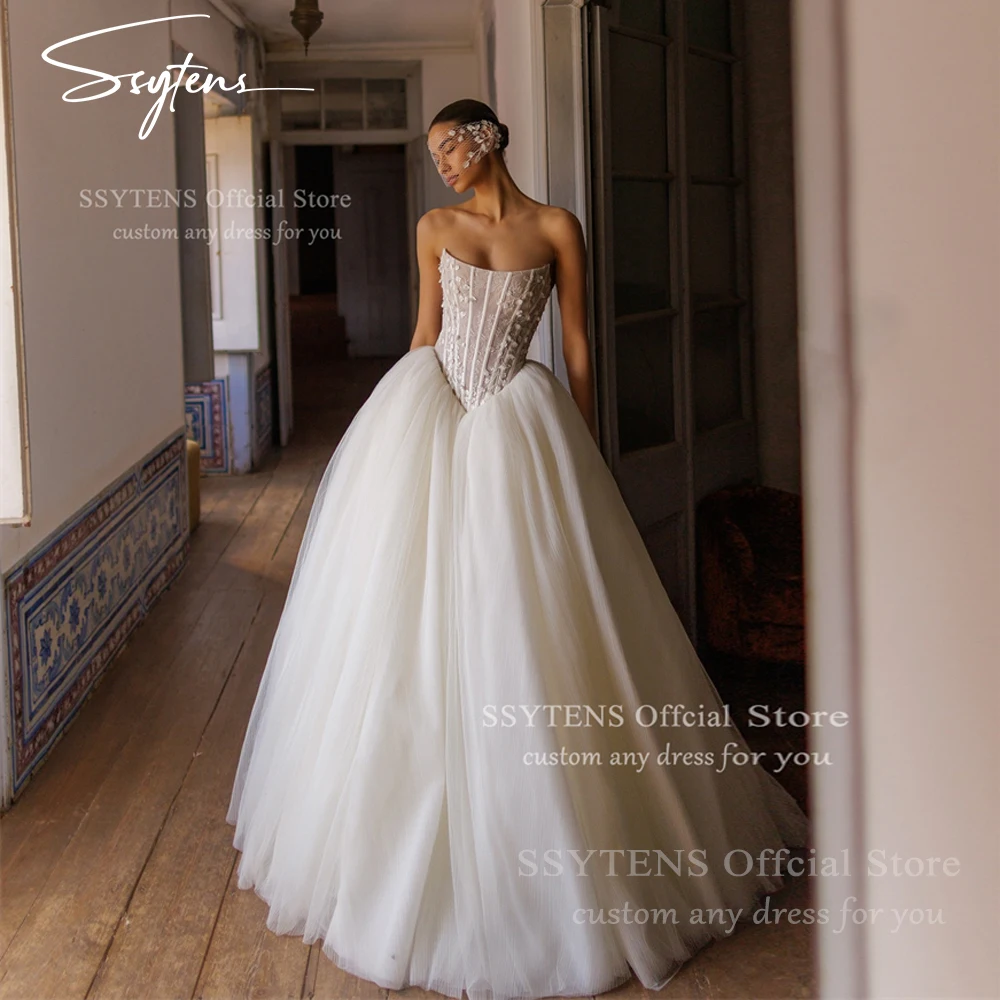 SSYTENS Strapless A Line Wedding Dresses Princess vestidos de novia boda Floor Length Bridal Gowns Civil Bride Dress Customized
SSYTENS Strapless A Line Wedding Dresses Princess vestidos de novia boda Floor Length Bridal Gowns Civil Bride Dress Customized