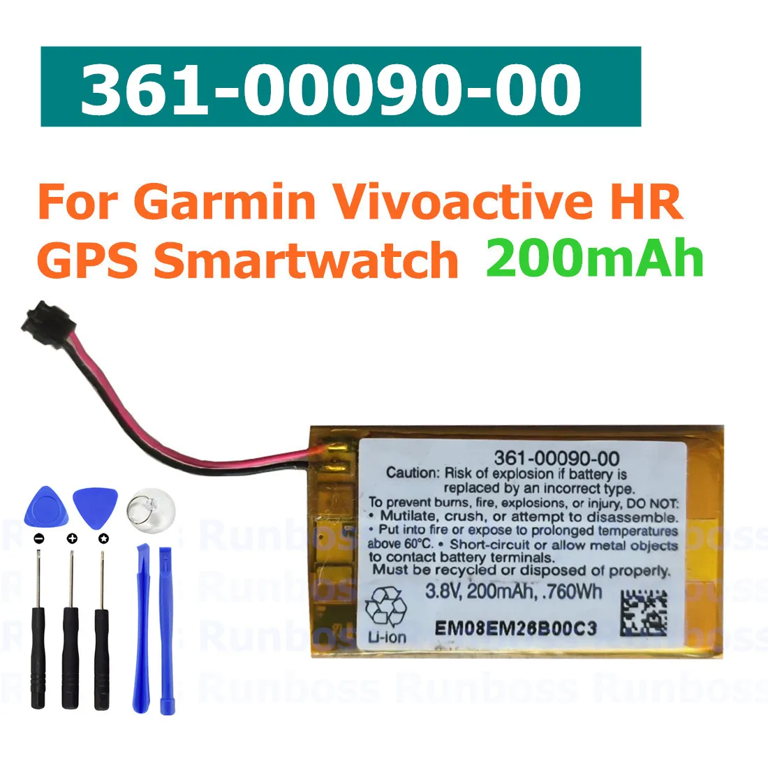 Сменная батарея 361-00090-00 для смарт-часов Garmin Vivoactive HR GPS, перезаряжаемая батарея 3,8 в 200 мАч Втч
Сменная батарея 361-00090-00 для смарт-часов Garmin Vivoactive HR GPS, перезаряжаемая батарея 3,8 в 200 мАч Втч