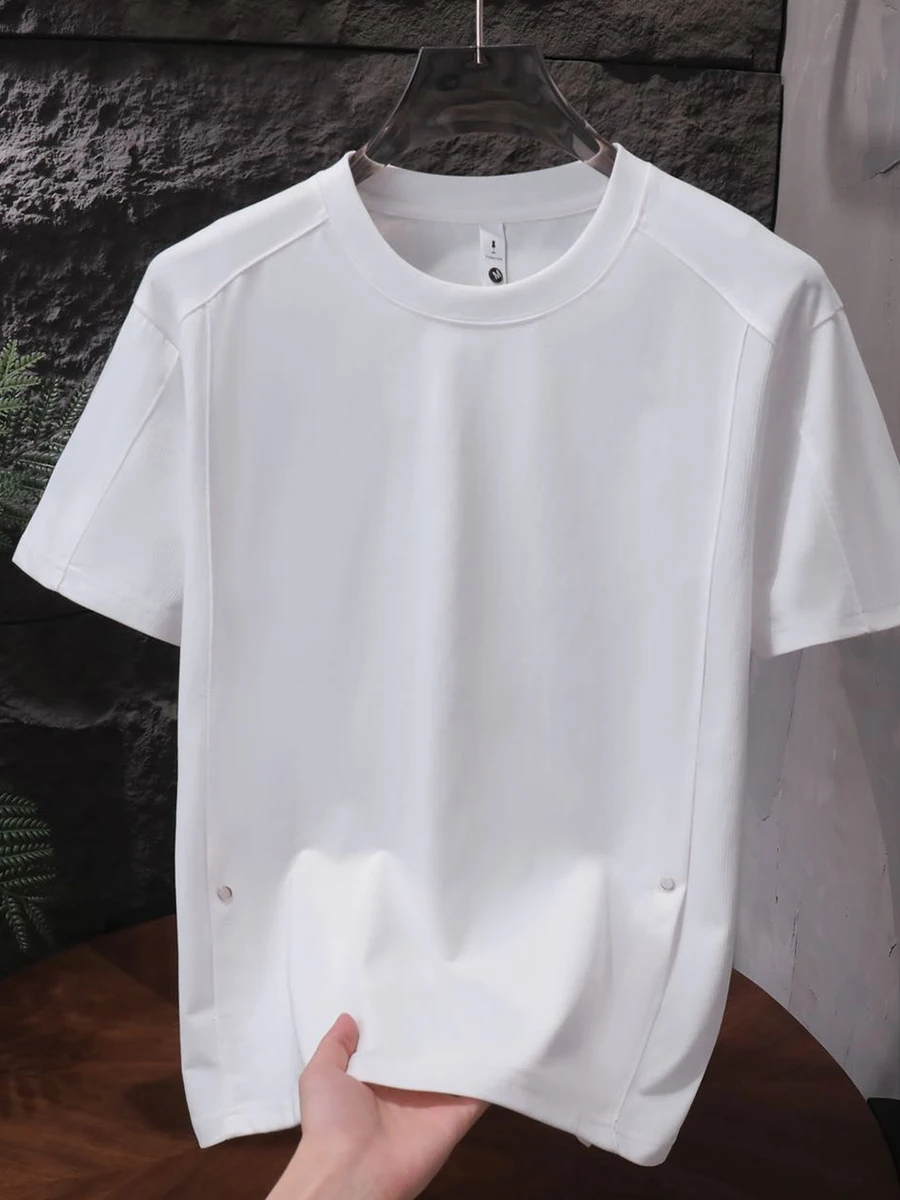 Новая мужская футболка 2025 года: летняя, повседневная, универсальная, однотонная, с коротким рукавом, круглым вырезом, топ Haome
Новая мужская футболка 2025 года: летняя, повседневная, универсальная, однотонная, с коротким рукавом, круглым вырезом, топ Haome