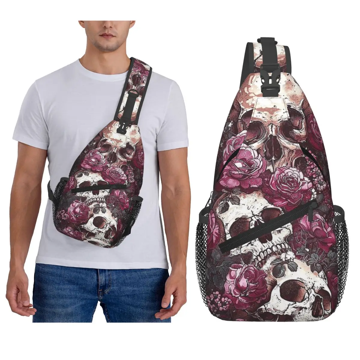 Halloween Skulls And Crossbones And Pumpkin Chest Bag Men Sling Crossbody Backpack Chest Bag Travel Hiking Daypack Shoulder Bag
Halloween Skulls And Crossbones And Pumpkin Chest Bag Men Sling Crossbody Backpack Chest Bag Travel Hiking Daypack Shoulder Bag