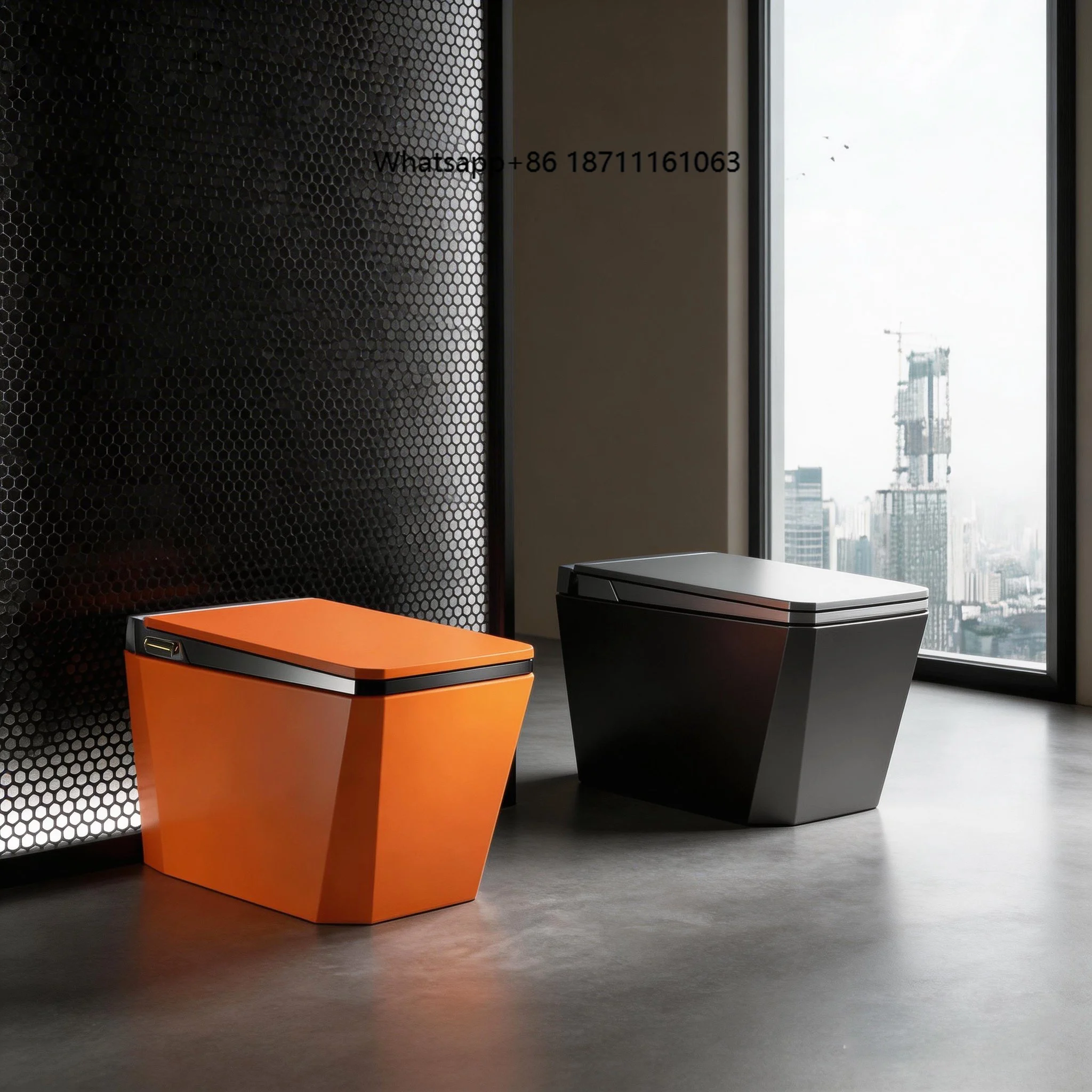 Modern Bathroom Electric Smart WC Orange and Black Sanitary Ware Automatic Intelligent Toilets
Modern Bathroom Electric Smart WC Orange and Black Sanitary Ware Automatic Intelligent Toilets