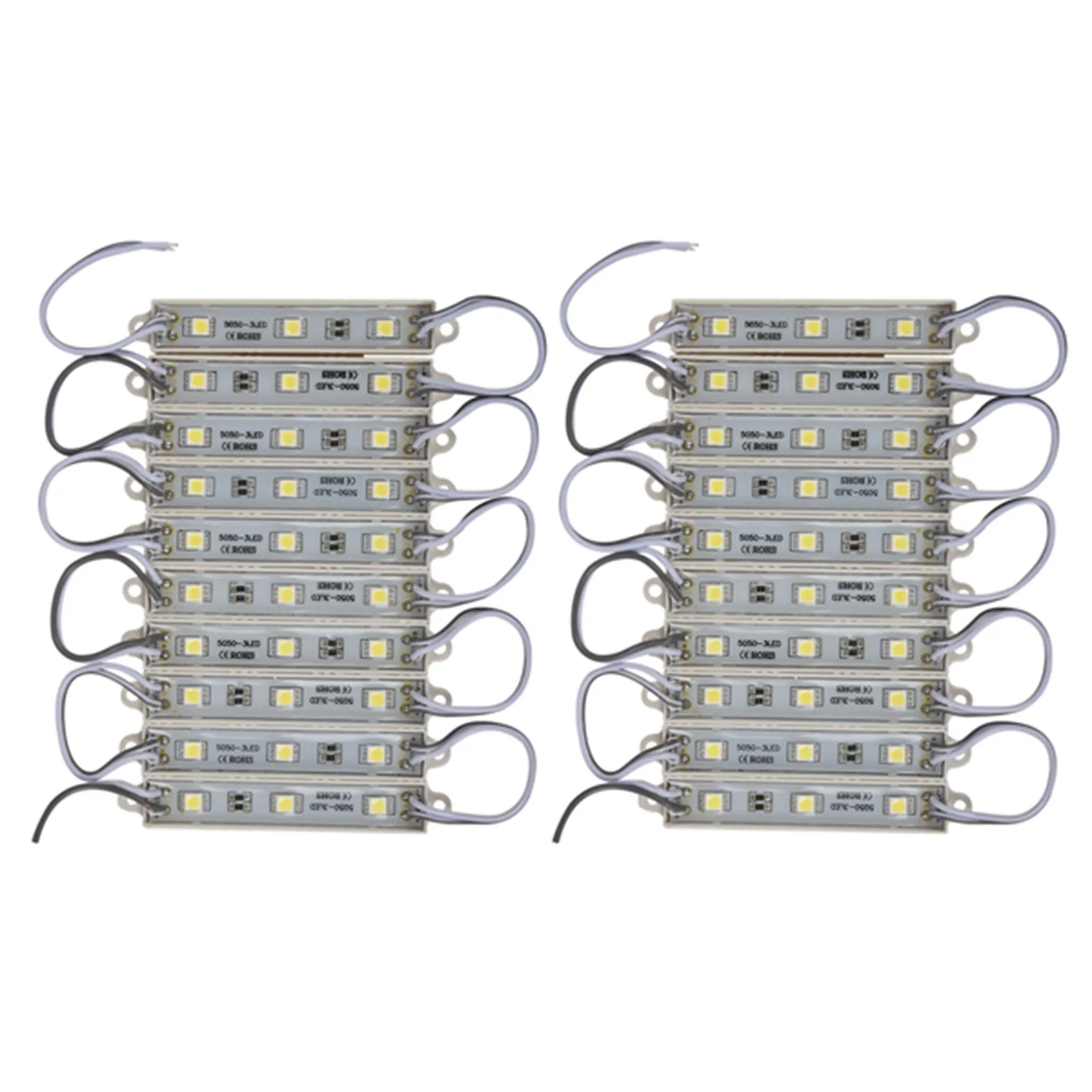 2 x 10Pcs 5050 SMD 3 LED Module LED Strip String Light Waterproof DC 12V Cool White
2 x 10Pcs 5050 SMD 3 LED Module LED Strip String Light Waterproof DC 12V Cool White