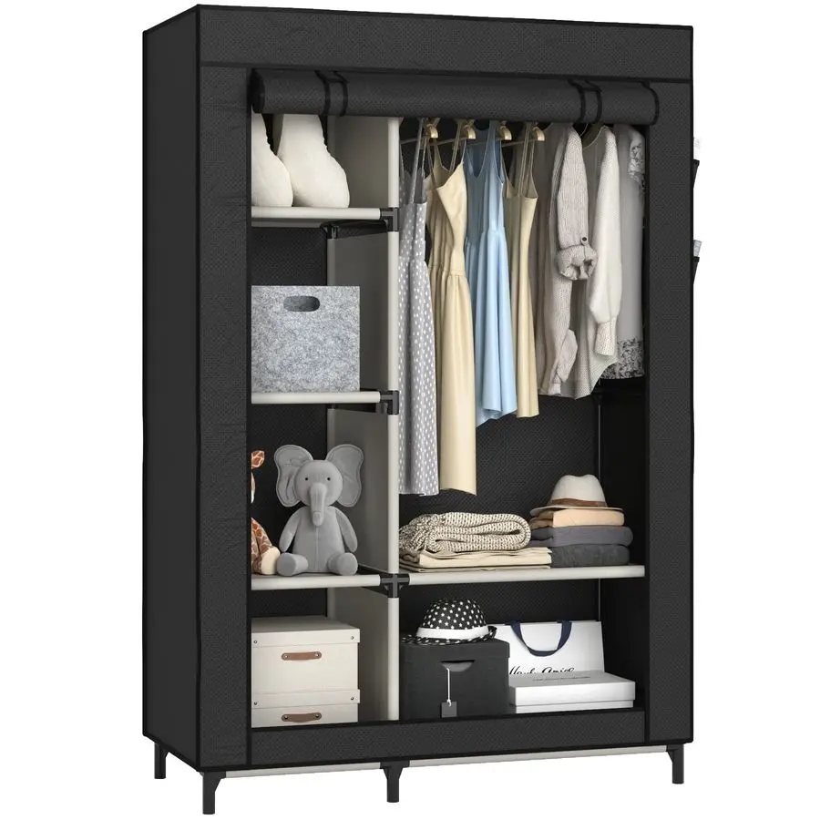 Canvas Wardrobe Portable Closet Wardrobe Clothes Storage with 6 Shelves and Hanging Rail,NonWoven Fabric, Quick and Easy Assemb
Canvas Wardrobe Portable Closet Wardrobe Clothes Storage with 6 Shelves and Hanging Rail,NonWoven Fabric, Quick and Easy Assemb