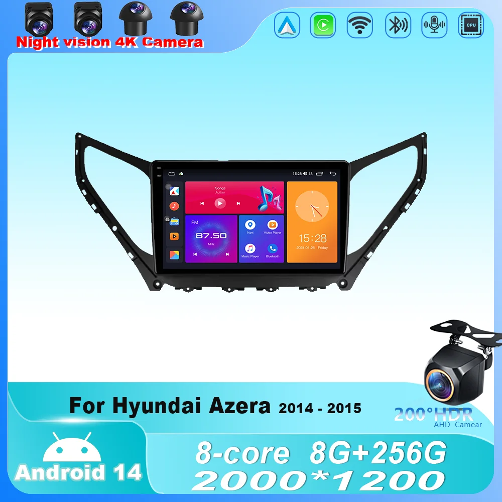 Car Radio For Hyundai Azera 2014-2015 Android 14 Multimedia Video Player Navigation GPS Wireless Bluetooth CarPlay no 2din 2din
Car Radio For Hyundai Azera 2014-2015 Android 14 Multimedia Video Player Navigation GPS Wireless Bluetooth CarPlay no 2din 2din