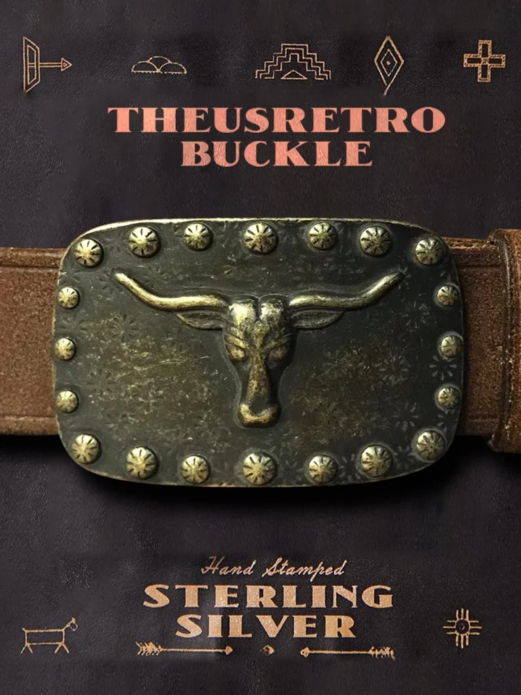 Navajo Style Long Horned Bull Head Double R Fashion Leather Belt Pure Copper Reverse Hair Belt Buckle Wide 35cm Unisex
Navajo Style Long Horned Bull Head Double R Fashion Leather Belt Pure Copper Reverse Hair Belt Buckle Wide 35cm Unisex