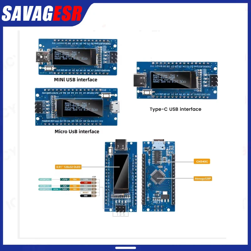 Nano V3.0,Nano Board ATmega328P CH340 Built-in 0.91'' OLED Display 128x32 SSD1306 IIC I2C Compatible for Arduino Nano V3.0
Nano V3.0,Nano Board ATmega328P CH340 Built-in 0.91'' OLED Display 128x32 SSD1306 IIC I2C Compatible for Arduino Nano V3.0
