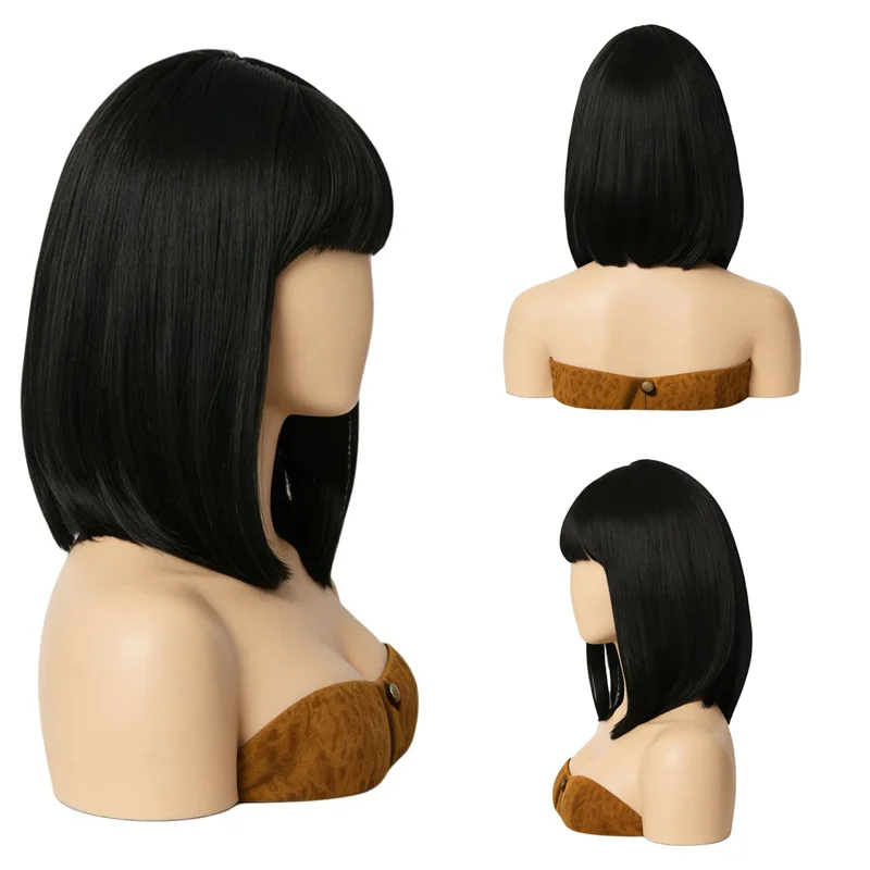 35cm Natural Black Straight Bob Wig with Blunt Bangs For Women Beginner Friendly Soft Heat Resistant Synthetic Hair Daily Use
35cm Natural Black Straight Bob Wig with Blunt Bangs For Women Beginner Friendly Soft Heat Resistant Synthetic Hair Daily Use
