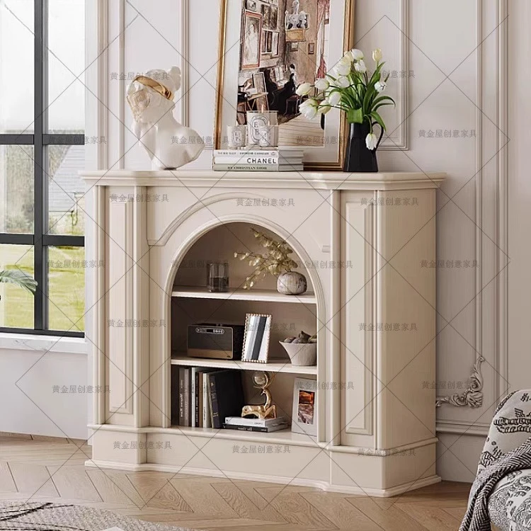 American cream style solid wood fireplace decorative cabinet French retro style living room household side cabinet entry firepla
American cream style solid wood fireplace decorative cabinet French retro style living room household side cabinet entry firepla