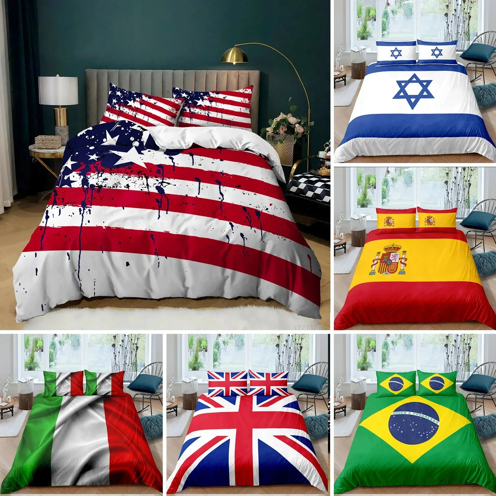 National Flag Duvet Cover Set King Size Creative American Flag Bedding Set for Teens Adults Microfiber Single Double Quilt Cover
National Flag Duvet Cover Set King Size Creative American Flag Bedding Set for Teens Adults Microfiber Single Double Quilt Cover