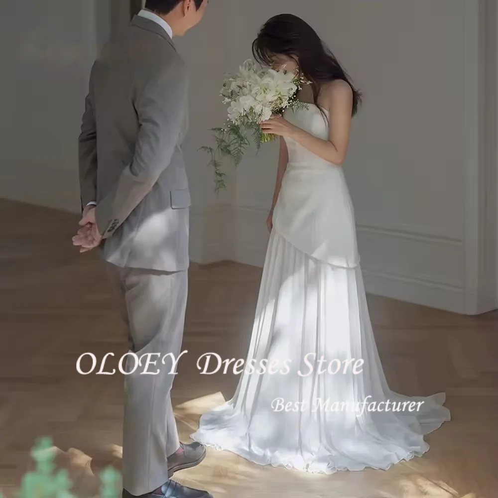 OLOEY Elegant A-Line Strapless Wedding Dresses Korea Photoshoot Asymmertical Floor Length Bridal Gowns Customized Sleeveless
OLOEY Elegant A-Line Strapless Wedding Dresses Korea Photoshoot Asymmertical Floor Length Bridal Gowns Customized Sleeveless