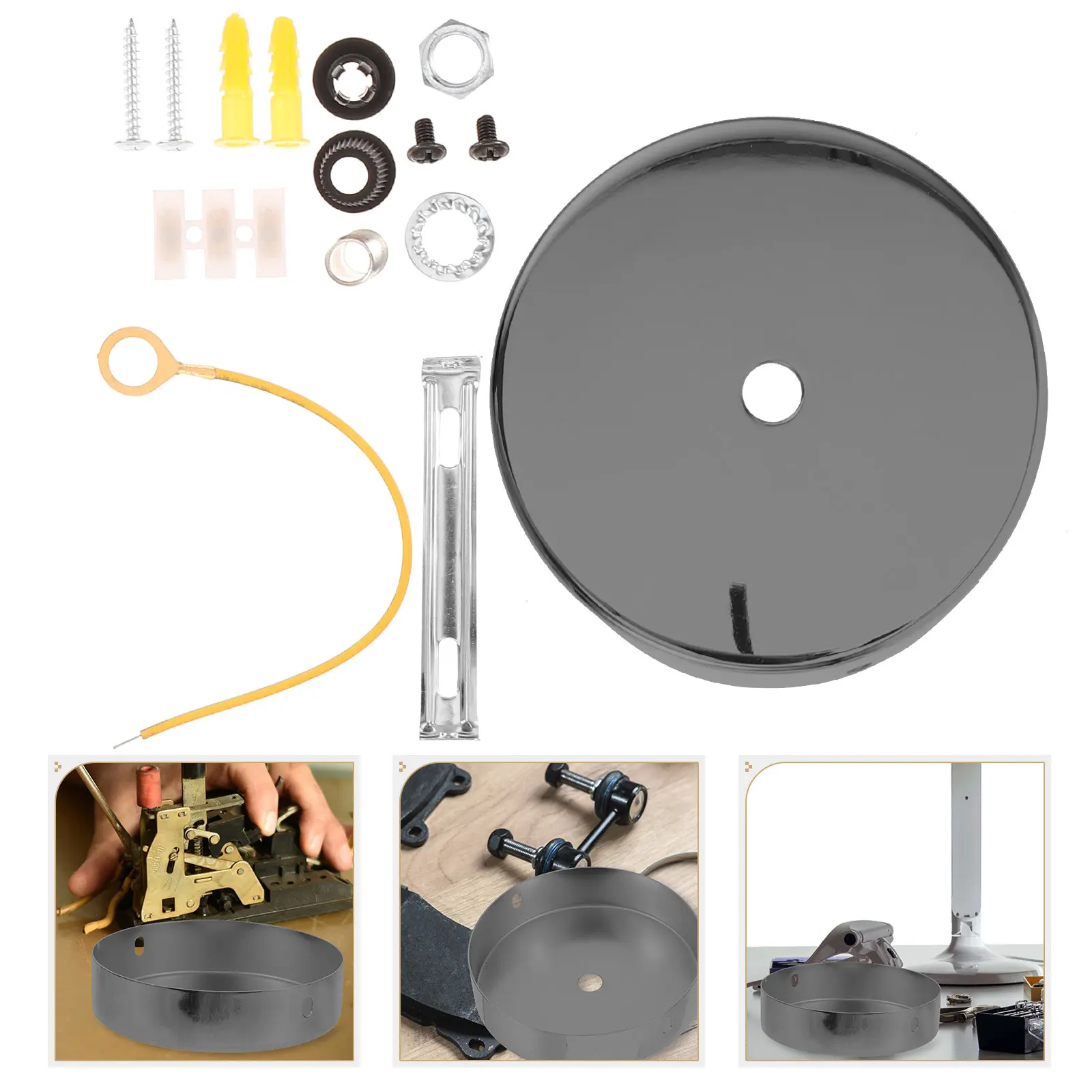 1Set Ceiling Light Cover Plate Iron Chandelier Canopy Pendant Light Kit Ceiling Fixture Mounting Bracket Durable
1Set Ceiling Light Cover Plate Iron Chandelier Canopy Pendant Light Kit Ceiling Fixture Mounting Bracket Durable