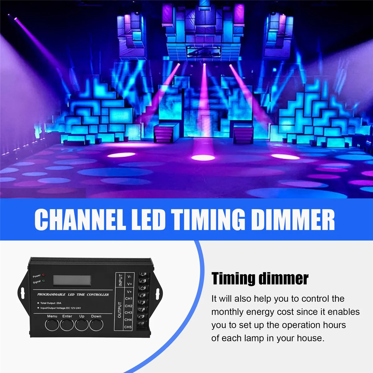 New TC420 Time programmable RGB LED Controller DC12V-24V 5 Channel LED Timing dimmer
New TC420 Time programmable RGB LED Controller DC12V-24V 5 Channel LED Timing dimmer