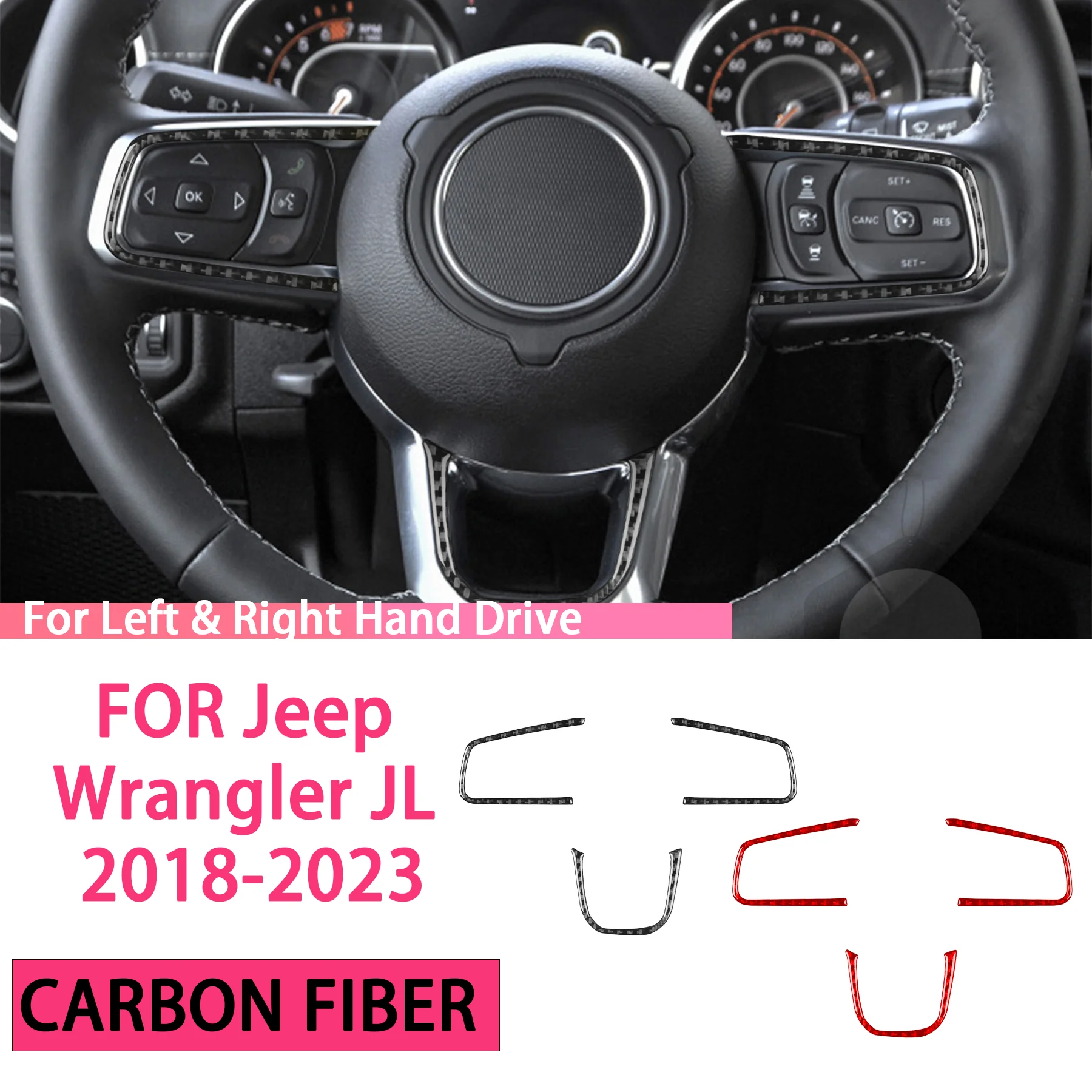FOR Jeep Wrangler JL 2018-2023 Car Steering Wheel Multifunction Buttons Chin Panel Taoz Carbon Fiber Interior Accessory Stickers
FOR Jeep Wrangler JL 2018-2023 Car Steering Wheel Multifunction Buttons Chin Panel Taoz Carbon Fiber Interior Accessory Stickers