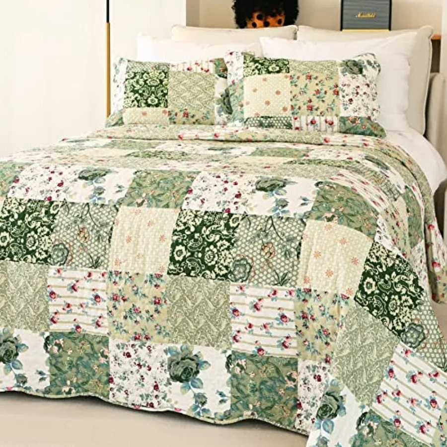 Summer Floral Queen Quilted BedspreadRomantic Green Quilt Set Reversible Stitched Bedding Cover All Season Soft Lightweight Cov
Summer Floral Queen Quilted BedspreadRomantic Green Quilt Set Reversible Stitched Bedding Cover All Season Soft Lightweight Cov