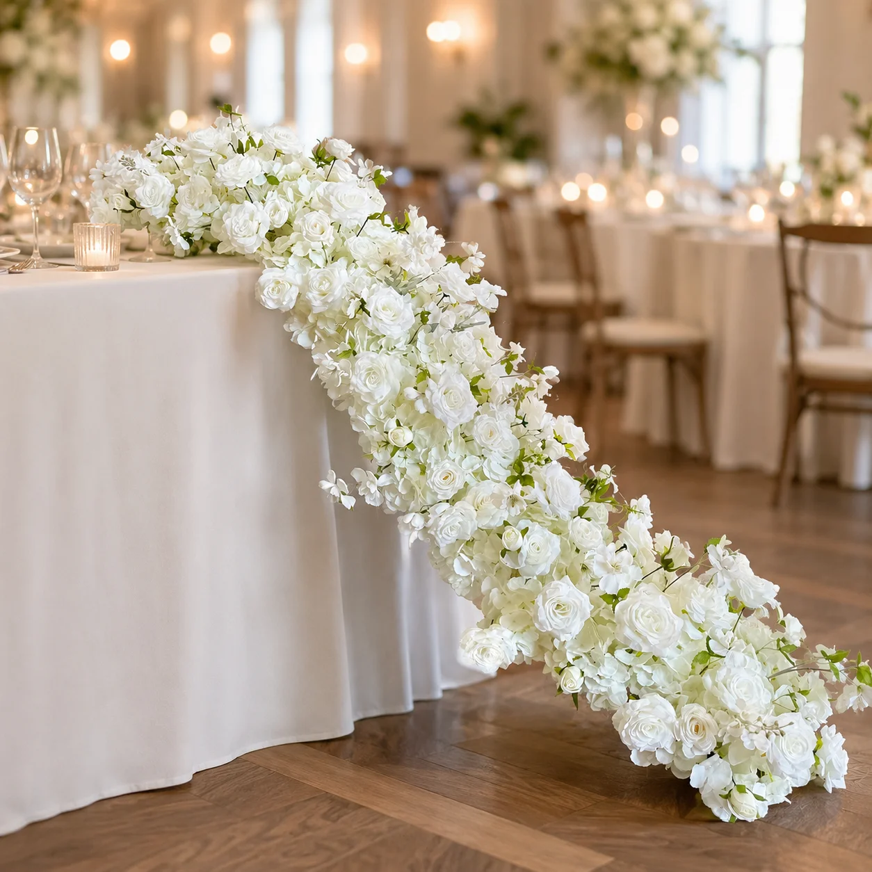 White Luxury Artificial Flowers Wedding Decoration Table Long Runner Flower Row Floral Backdrop Arrangement Wall Arch Decor prop
White Luxury Artificial Flowers Wedding Decoration Table Long Runner Flower Row Floral Backdrop Arrangement Wall Arch Decor prop