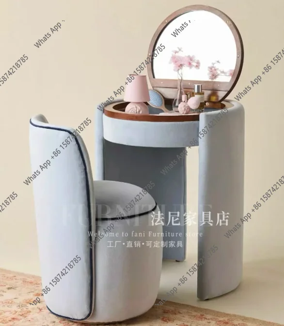 UI Modern Small Chair Vanity Table Storage Mirror Fabric Makeup Bedroom Dressers Girl Drawers Luxury Coiffeuse De Chambre
UI Modern Small Chair Vanity Table Storage Mirror Fabric Makeup Bedroom Dressers Girl Drawers Luxury Coiffeuse De Chambre
